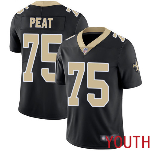 New Orleans Saints Limited Black Youth Andrus Peat Home Jersey NFL Football #75 Vapor Untouchable Jersey